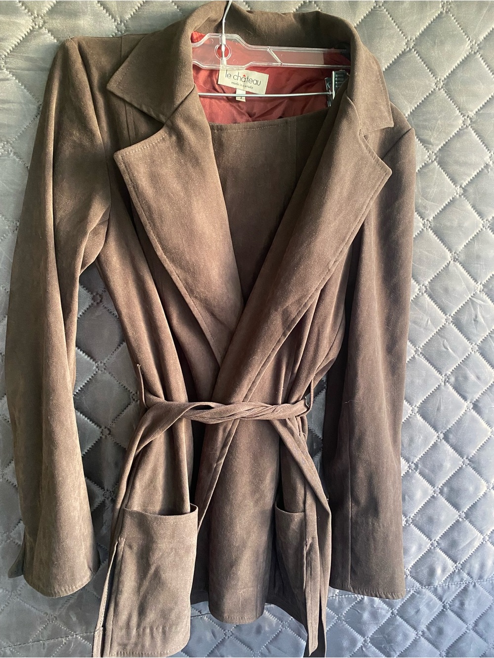 le chateau Brown Mini Skirt Suit set 80s/90s